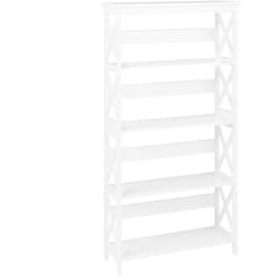 Bibliothèque de 4 Étage en Bois Plaqué Blanc Mat pour Salon ou Chambre au Style Industriel Beliani