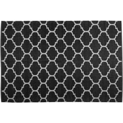 Beliani - Tapis Noir et Blanc en pvc 140 x 200 cm Double Face pour Salon ou Chambre Moderne