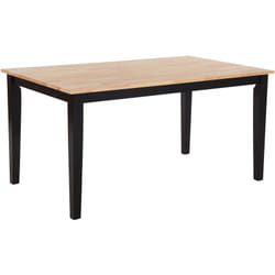 Table de Salle à Manger ou Cuisine 120 x 75 cm Pateau en Bois Clair et Pieds en Bois Noir Style Traditionnel pour Intérieur Scandinave
