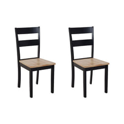 Lot de 2 chaises en bois marron clair et noir GEORGIA