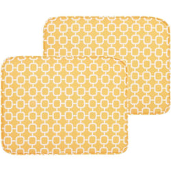 Beliani - Lot 2 Coussins d'Assise en Polyester Jaune Résistant aux uv Taies Déhoussables Fiji