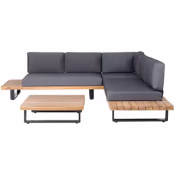 Salon de jardin moderne en bois d'acacia. Ce canapé de jardin moderne vous permet d'adapter le mobilier à votre espace extéri ...
