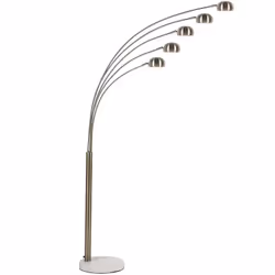 Lampadaire contemporain doré. Cette lampe de sol cintrée d’inspiration rétro est idéale pour éclairer et créer un point centr ...