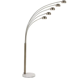 Lampadaire Design 5 Bras Réglables en Métal Doré avec Support en Marbre E14 Max 40W pour Éclairage de Salon Moderne avec Touche Glamour Beliani