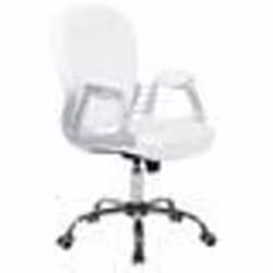 Chaise de bureau en simili-cuir blanc - BELIANI - PRINCESS - Avec accoudoirs - Elégance - Chic - A roulettes