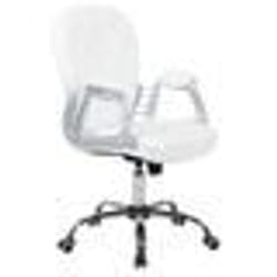 Chaise de bureau en simili-cuir blanc - BELIANI - PRINCESS - Avec accoudoirs - Elégance - Chic - A roulettes