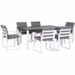 Ensemble de jardin moderne en aluminium. Profitez de vos repas d'après-midi et de vos fêtes en plein air avec vos amis grâce  ...