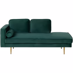 Méridienne verte émeraude. Élégant, moderne et extrêmement confortable ! Cette chaise longue en velours vert émeraude de haut ...