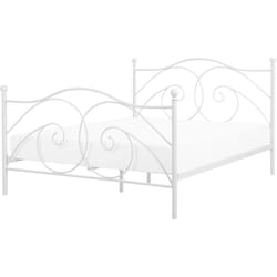 Beliani - Lit Double en Métal Blanc 160 x 200 cm Elégant et Romantique pour Chambre au Style Contemporain ou Boho