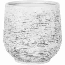Cache-pot moderne gris clair de 32 cm de diamètre . Ce cache-pot décorera joliment votre jardin, votre balcon, votre terrasse ...