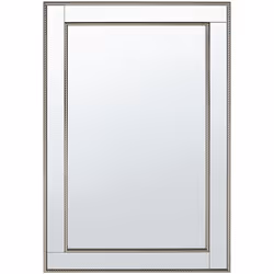 Miroir mural avec cadre en verre finition dorée et argentée. Ce miroir mural moderne rajoutera une touche d'élégance et de bi ...