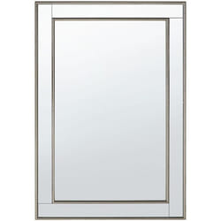 Beliani - Miroir Mural de Forme Rectangulaire 60 x 90 cm avec Cadre Fin en Métal Argenté pour Hall d'Entrée et Chambre Moderne