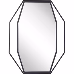 Miroir mural moderne en cadre octogonal gris graphite. Qu'il s'agisse d'un intérieur classique, moderne ou industriel, ce mir ...