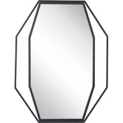 Miroir Mural avec Cadre Décoratif de Forme Octogonale en Acier Gris Foncé pour Salle d'Entrée ou Chambre Moderne Beliani