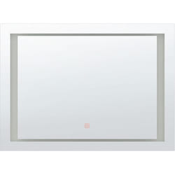 Miroir Mural de Forme Rectangulaire Sans Cadre Fin et avec Éclairage sur le pourtour 80 x 60 cm pour Salle de Bain Beliani
