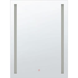 Miroir Mural de Forme Rectangulaire sans Cadre avec Éclairage sur les deux côtés 90 x 70 cm pour Salle de Bain Beliani