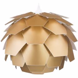 Petite lampe suspension extravagante dorée. Le design minimaliste, mais unique et remarquable de cette lampe suspendue s'insp ...