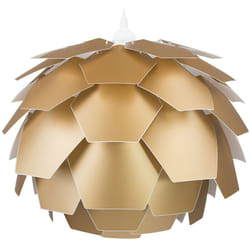 Lampe de Suspension 40 cm E27 Max 60W en Synthétique Doré Cône de Pin Segre Mini