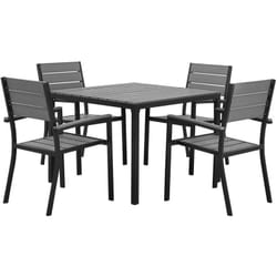Beliani - Ensemble de Jardin ou Terrasse Table et 4 Chaises en Aluminium Gris Design Intemporel et Solution Fonctionnelle pour Repas à l'Extérieur