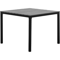 Table de Jardin Carrée 95 x 95 cm avec Plateau en Bois Artificiel Gris et Pieds en Aluminium Noir au Design Minimaliste et Scandinave Beliani