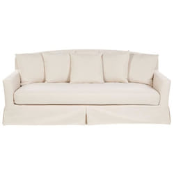 Canapé 3 places en tissu beige housse amovible GILJA