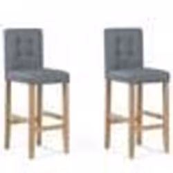 Lot de 2 chaises de bar MADISON Gris