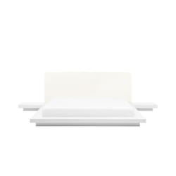 Lit - BELIANI - Japonais 160x200 cm - Blanc - Design épuré - Sommier à lattes
