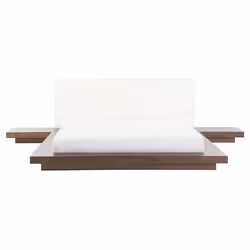 Lit japonais marron 160 x 200 cm ZEN - BELIANI - Bois - Panneaux de particules - Scandinave - Moderne - A lattes