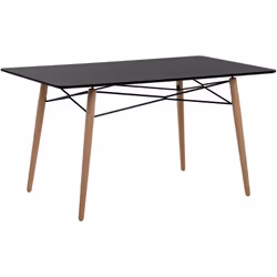 Table à manger au style Scandinave au plateau noir. Ajoutez un élément moderne à votre salle à manger et rehaussez l'aspect d ...