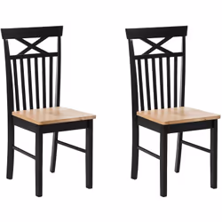 Lot de 2 chaises de salle à manger de style scandinave. Complétez votre table avec cet élégant ensemble de chaises en bois. I ...