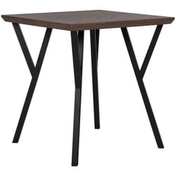 Table à Manger pour Petits Espaces 70 x 70 cm Plateau Couleur Bois Foncé en mdf et Pieds Noirs en Métal de Style Moderne et Minimaliste Beliani