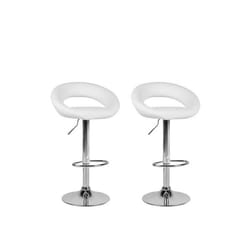 Beliani - Lot de 2 chaises de bar en simili-cuir blanc PEORIA