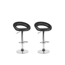 Chaises de bar en simili-cuir noir PEORIA - BELIANI - Lot de 2 - Contemporain - Design - Métal
