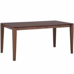 Table de salle à manger au look rétro. L'aspect simple et naturel de cette table de salle à manger en bois de noyer s'harmoni ...