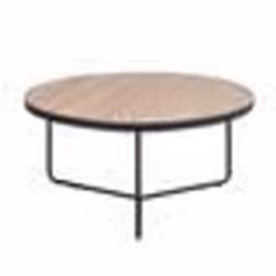 Table basse noire avec plateau en bois MELODY BIG