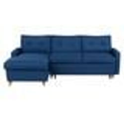 Canapé angle à droite convertible 4 places en tissu bleu marine FLAKK