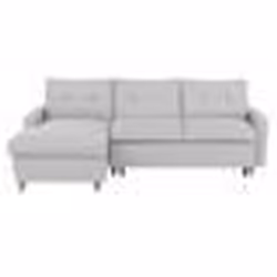 Canapé angle à droite convertible 4 places en tissu gris clair FLAKK