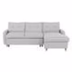 Canapé angle à gauche convertible 4 places en tissu gris clair FLAKK