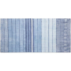 Beliani - Tapis Rectangulaire Bleu Clair et Blanc en Viscose Motif à Rayures pour Chambre ou Salon au Style Scandinave 80 x 150 cm