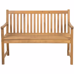 Banc d'extérieur. Ce banc de jardin est fabriqué à partir d'un bois d'acacia certifié FSC® avec une finition claire. Le bois  ...