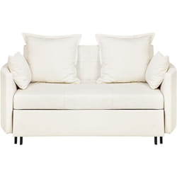 Beliani - Canapé Convertible 2 Places Tapissé en Tissu Beige de Qualité avec Fonction Lit Pratique pour Salon Moderne Scandinave
