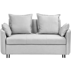 Canapé Convertible 2 Places Tapissé en Tissu Gris Clair de Qualité avec Fonction Lit Pratique pour Salon Moderne Scandinave Beliani