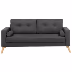 Canapé 2 places en tissu gris foncé KALMAR