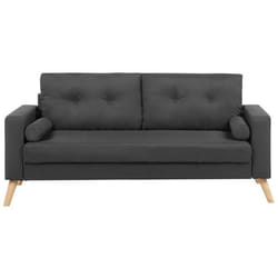 Canapé 2 places en tissu gris foncé KALMAR