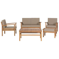 Salon de jardin 4 places bois clair certifié MANILA