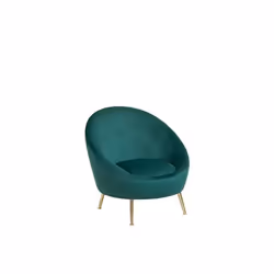 Fauteuil en velours vert foncé - BELIANI - LANGA - Avec accoudoirs - Style élégance chic - Pour adulte