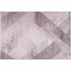 Tapis à poils ras rose avec motif abstrait. Apportez une ambiance artistique et mettez en valeur votre décoration intérieure  ...