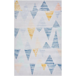 Beliani - Tapis Rectangulaire Gris et Jaune en Polyester Motif Triangles pour Chambre ou Salon au Style Moderne 140 x 200 cm