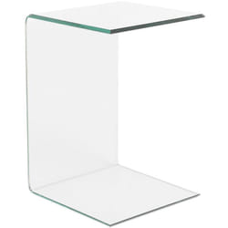 Beliani - Table d'Appoint de Chevet en Verre Transparent Design Ultra Moderne Tendance pour Salon ou Chambre Contemporaine