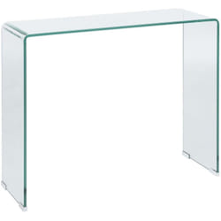 Beliani - Table Console ou Coiffeuse en Verre Transparent au Design Moderne pour Intérieur Minimaliste ou Contemporain